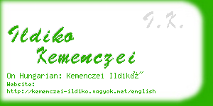 ildiko kemenczei business card